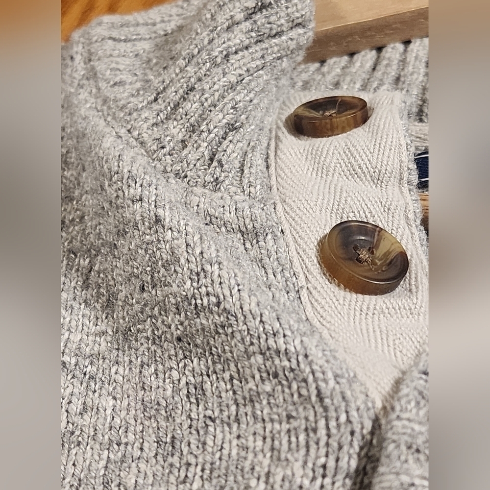 IZOD Men's Speckled MOCK NECK Sweater Size XL Long Sleeve GRAY - Picture 13 of 13